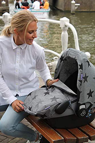 The Original Dooky 126816 Copri Seggiolino Auto Gruppo 0+ E Ovetto Universale, Grigio Con Stelle - 5