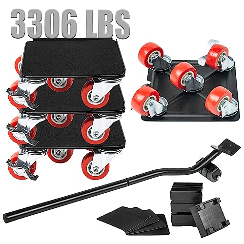 BAUSATZ Glissières élévatrices pour meubles de 1500 kg pour planchers en bois dur, cric, chariot, appareil électroménager, pour déplacer les patins