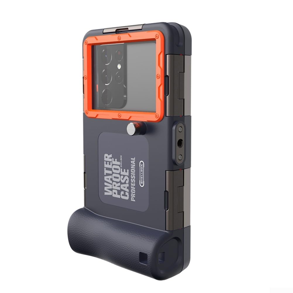 Custodia impermeabile IP68, per snorkeling e immersioni fino a 15 m, copertura subacquea per touch screen con attacco da 1/4, per tutti gli smartphone, TPE+PC+alloggiamento esterno in lega