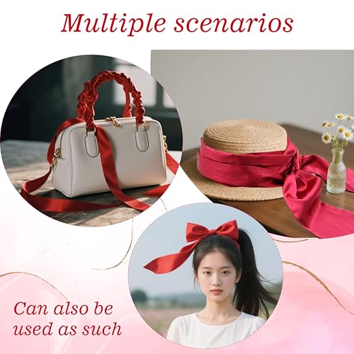 Wedding Satin Sash Belt for Women Dress Red Sash Bridal Belt Halloween Costume Waist Belts 50s Accessories Party Dresses Belts, 3.7'' Wide4