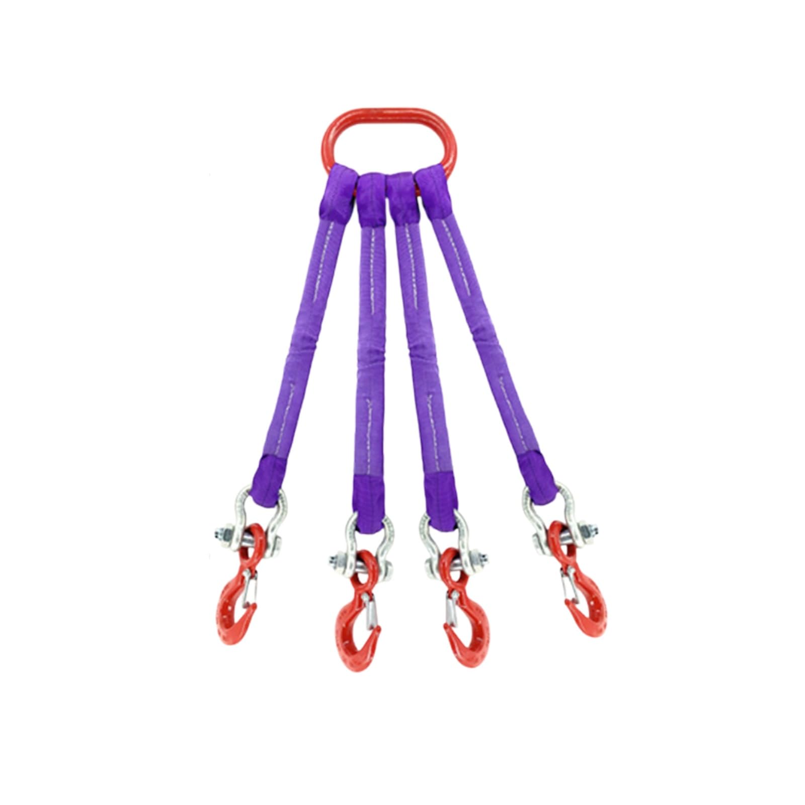 Eslingas De Elevación con Ganchos, Correas De Poliéster Moradas, Hebillas De Liberación Rápida, Eslinga De Elevación De Cuatro Patas para Remolque Y Manipulación De Carga Seguros(2 tons - 2 m)
