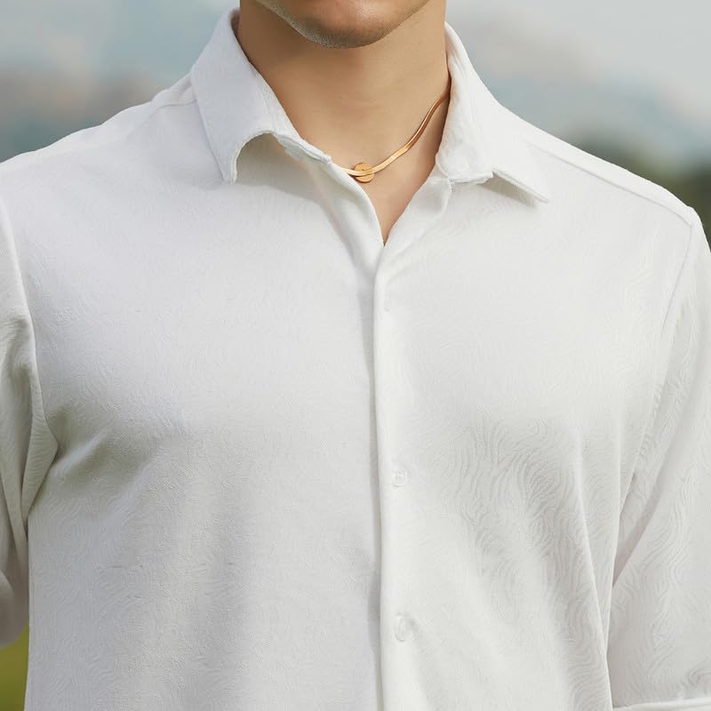 Image of CAHOOT Men's Shirt for Casual Wear | Spread Collar | Long Cuffed Sleeves | Button Closure | Shirt Crafted with Comfort Fit for Everyday Wear