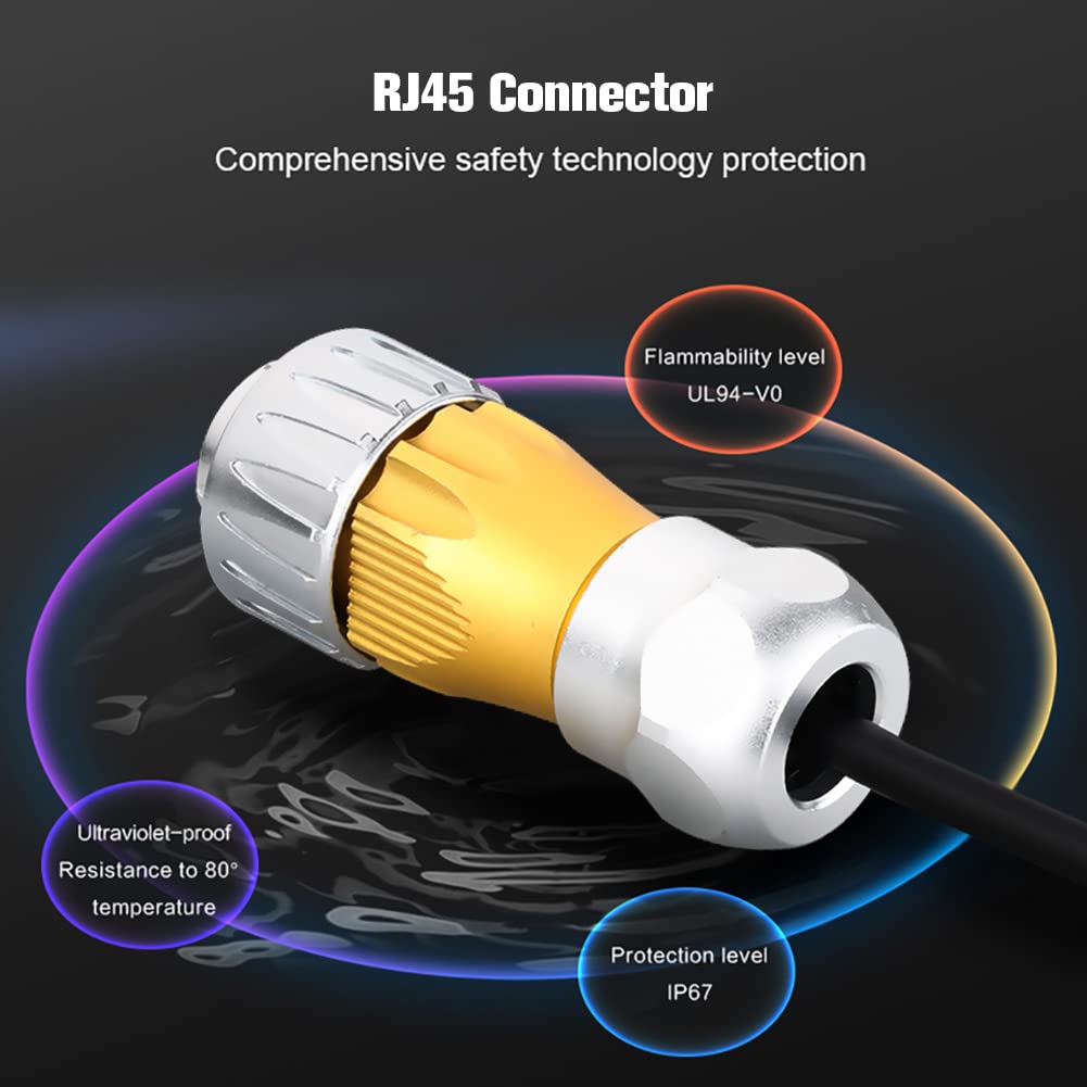Connecteur Ethernet RJ45, connecteur CAT6 RJ45 étanche pour réseaux domestiques, réseaux industriels et connexions de signaux de scène