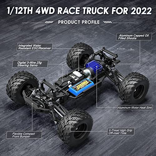 Haiboxing 1:12 Scale Rc Cars 903 Rc Monster Truck, 38 Km/H Speed Hobby Fast Rc Cars For Kids And Adults Toy Gifts, 2.4 Ghz 4Wd Electric Powered Remote Control Trucks Ready To Run 40+ Min Playtime #TOP1