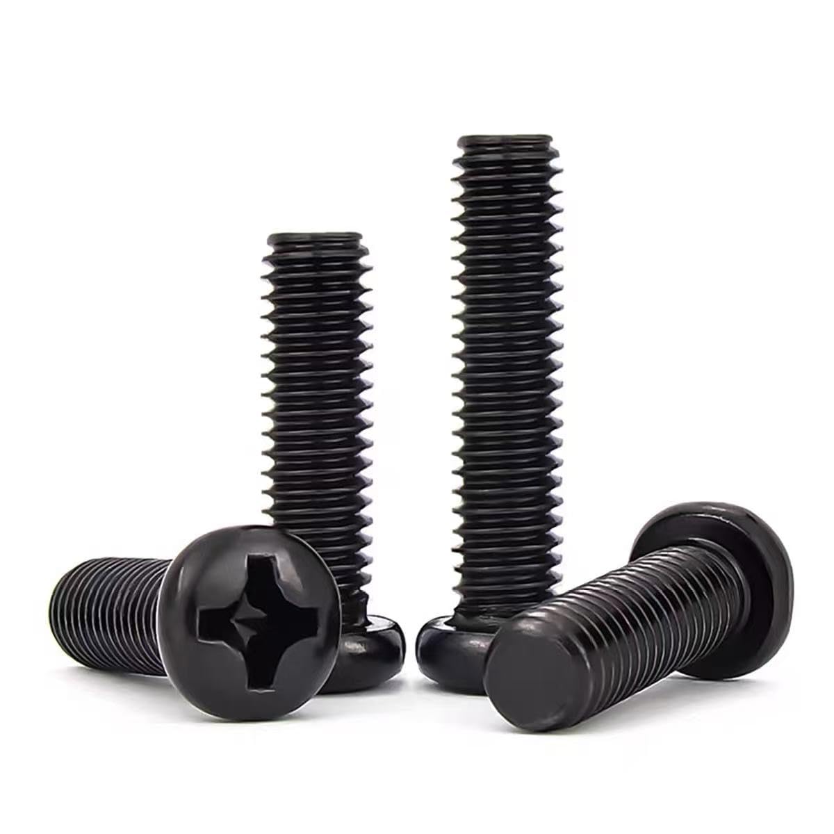 Vis à tête ronde cruciforme inox 304 noires M1,6‑M5 assorties (500,M3 x 12mm)