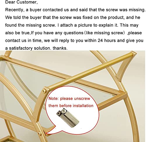 Heoniture Gold Bar Cart With 2 Mirrored Glass Shelves, Modern Round Bar Serving Cart, Mini Bar Carts For The Home/Kitchen/Club/Living Room, Rolling Wheeled Design #TOP7