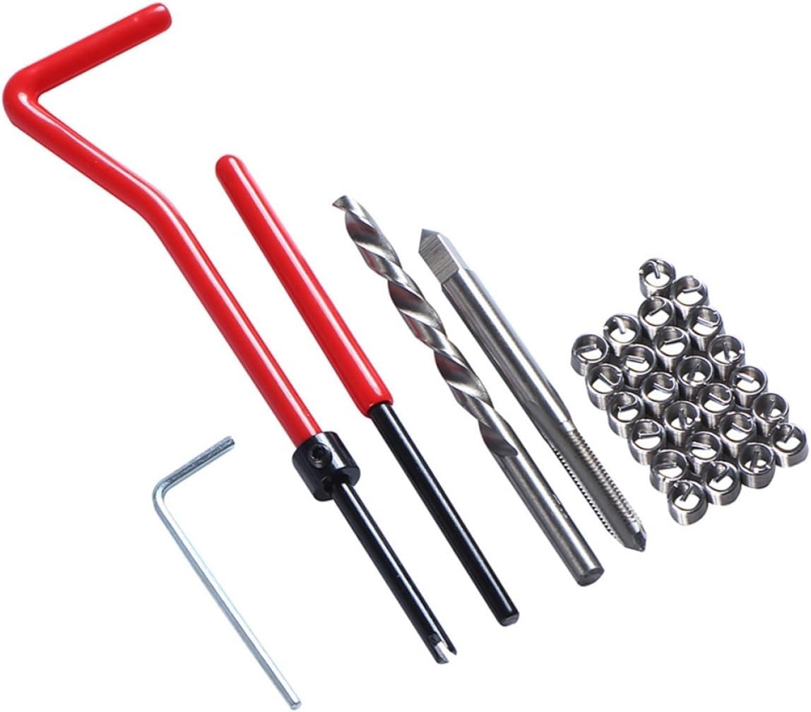 Ciieeo 30pcs Thread Restorer Kit Metric Helicoil Insert Tool Full for Automotive Cast Iron Aluminum Steel