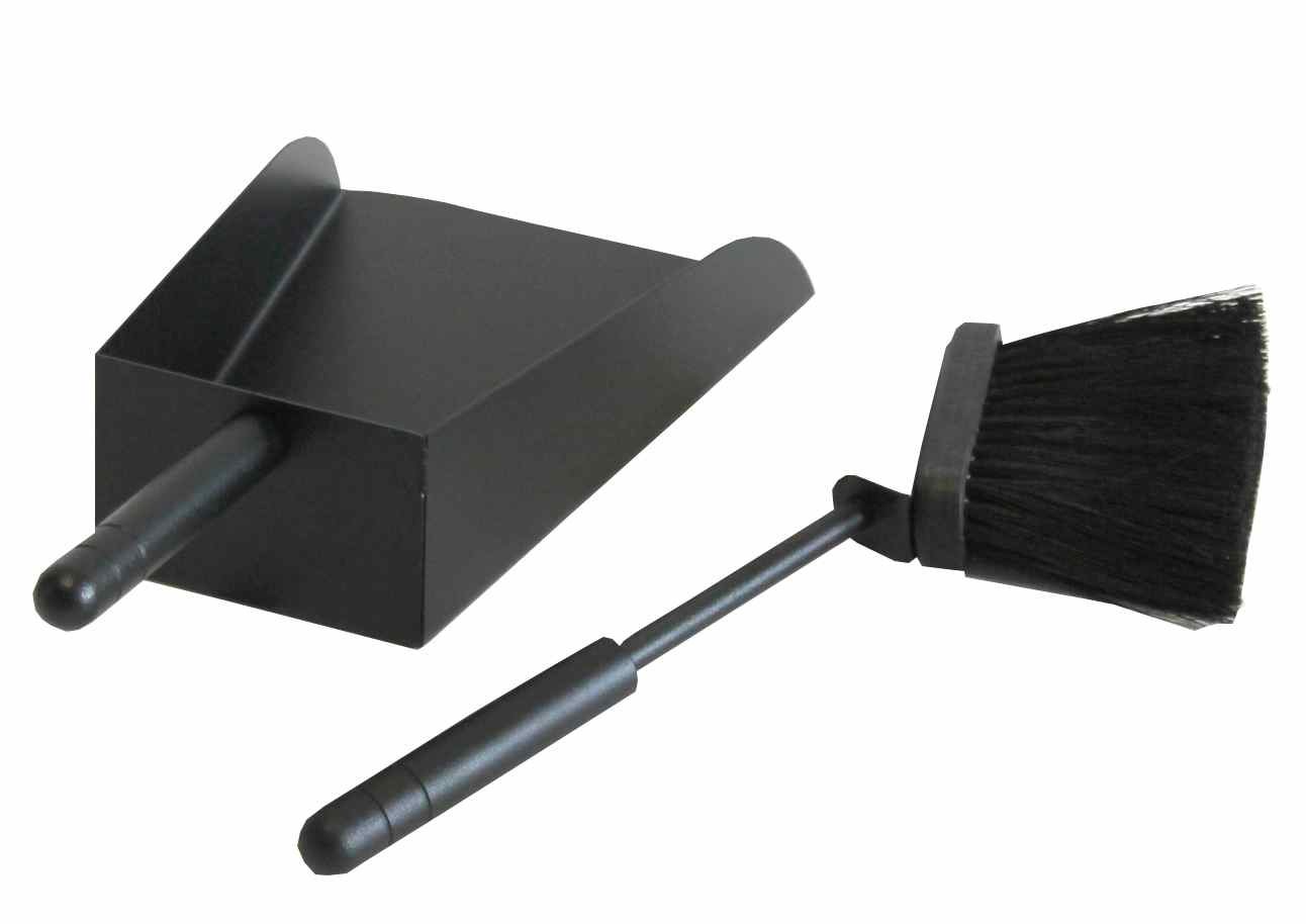 KAMINSET 2-TLG., SCHAUFEL UND BESEN, SCHWARZ BESCHICHTET