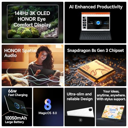 HONOR MAGICPAD 2 WiFi Tablette 12Go Tablet 12.3 Pouces 144Hz 3K OLED Snapdragon 8s Gen 3 8 Haut parleurs 10050mAh Battery Android 14 Google Service - vue 2
