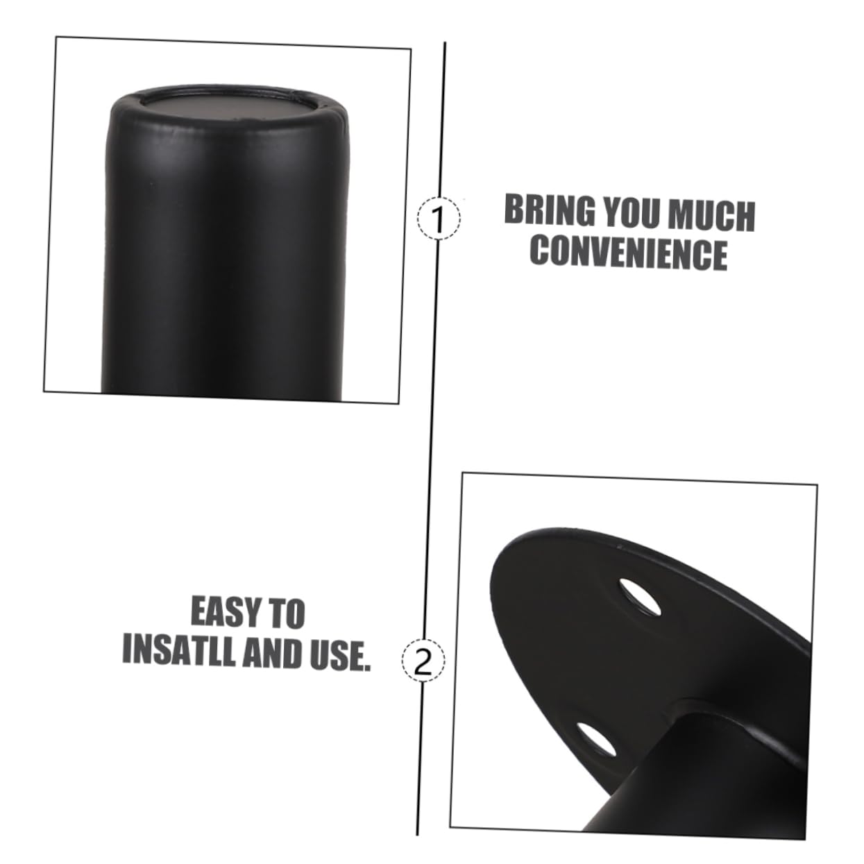Support Enceinte en Fer Noir 2pcs Socle Solide et Léger Facile à Installer pour Haut-parleur Usage Intérieur Scène Trous de 65mm et 80mm
