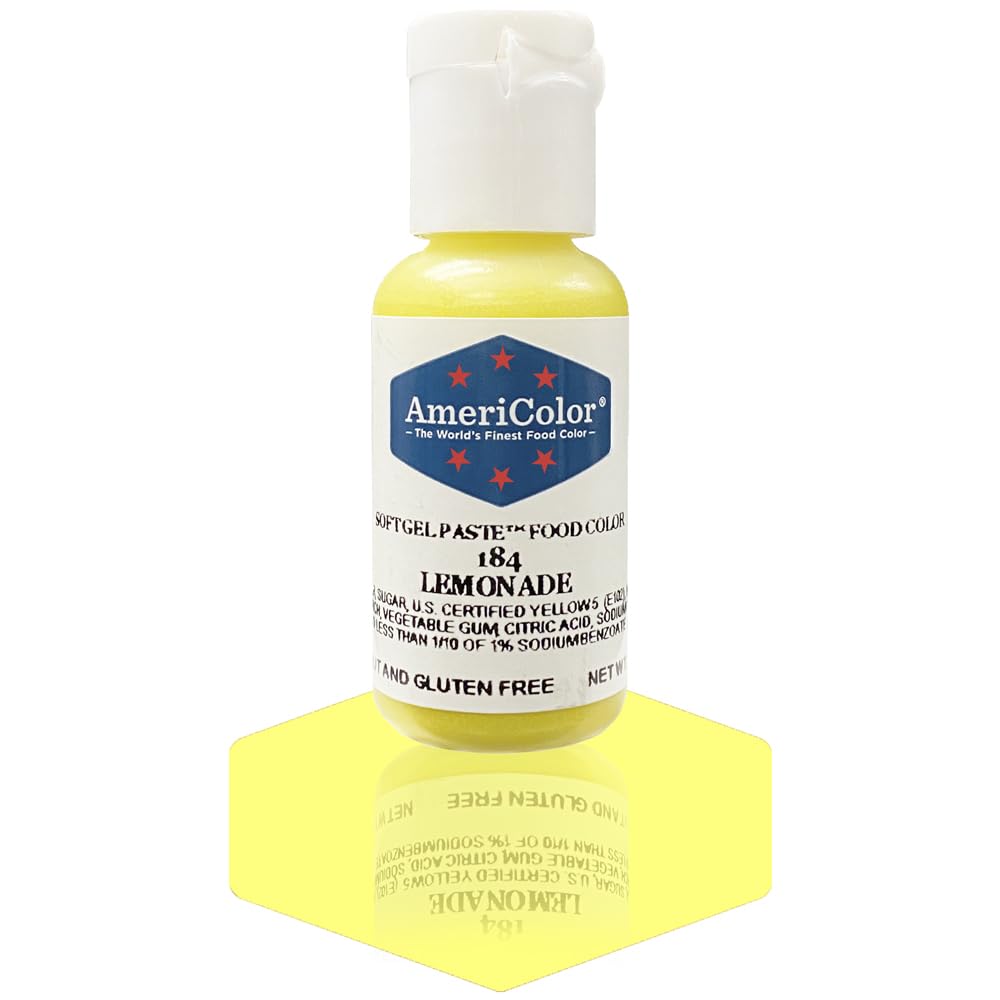 AmeriColor, Lemonade, 0.75 Ounce Bottle, Soft Gel Paste Food Color