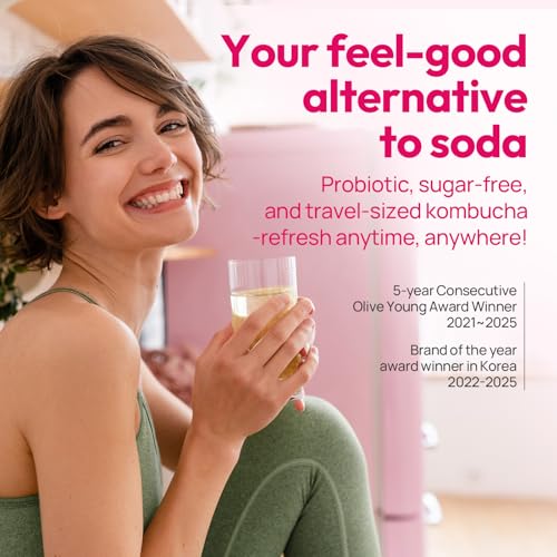 Image of TEAZEN Berry Kombucha Powder, Hydration Drink Mix, Sugar Free, Live Probiotics & Prebiotics, On-the-Go 10 Packets, 1.76oz