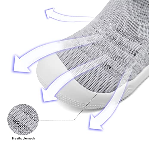 Image of Eashi Baby Boy Girl Non-Skid Indoor Infant Walking Shoes Breathable Warm Elastic Sock Shoes with Memory Sole Protect Toes Outdoor Sneakers