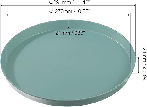 Miniatura 2 de PATIKIL Bandejas de servicio de restaurante de 11 pulgadas, 2 bandejas redondas antideslizantes para servicio de alimentos, bandeja de plástico para