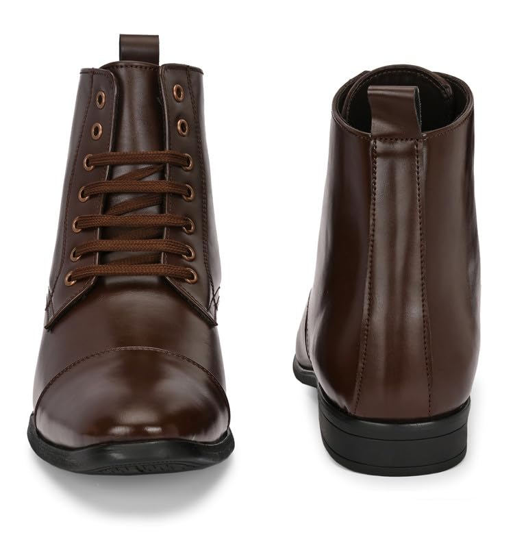 Image of Server Men's Chelsea Ankle Boots | Casual Boots for Men | Ankle Height Boots| All Day wear | Comfortable Formal Office & Business Wear Shoes | Lace up Boots | Derby Boots