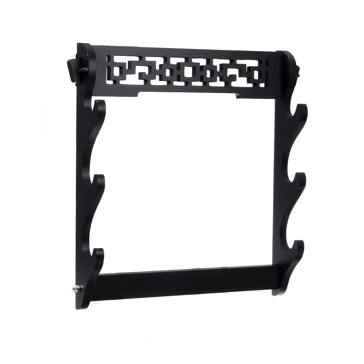 Jonoisax Black Sword Holder Wall Mount Samurai Sword Stand Display Katana Wakizashi Tanto Wall Hanger Sword Rack,3 Tier