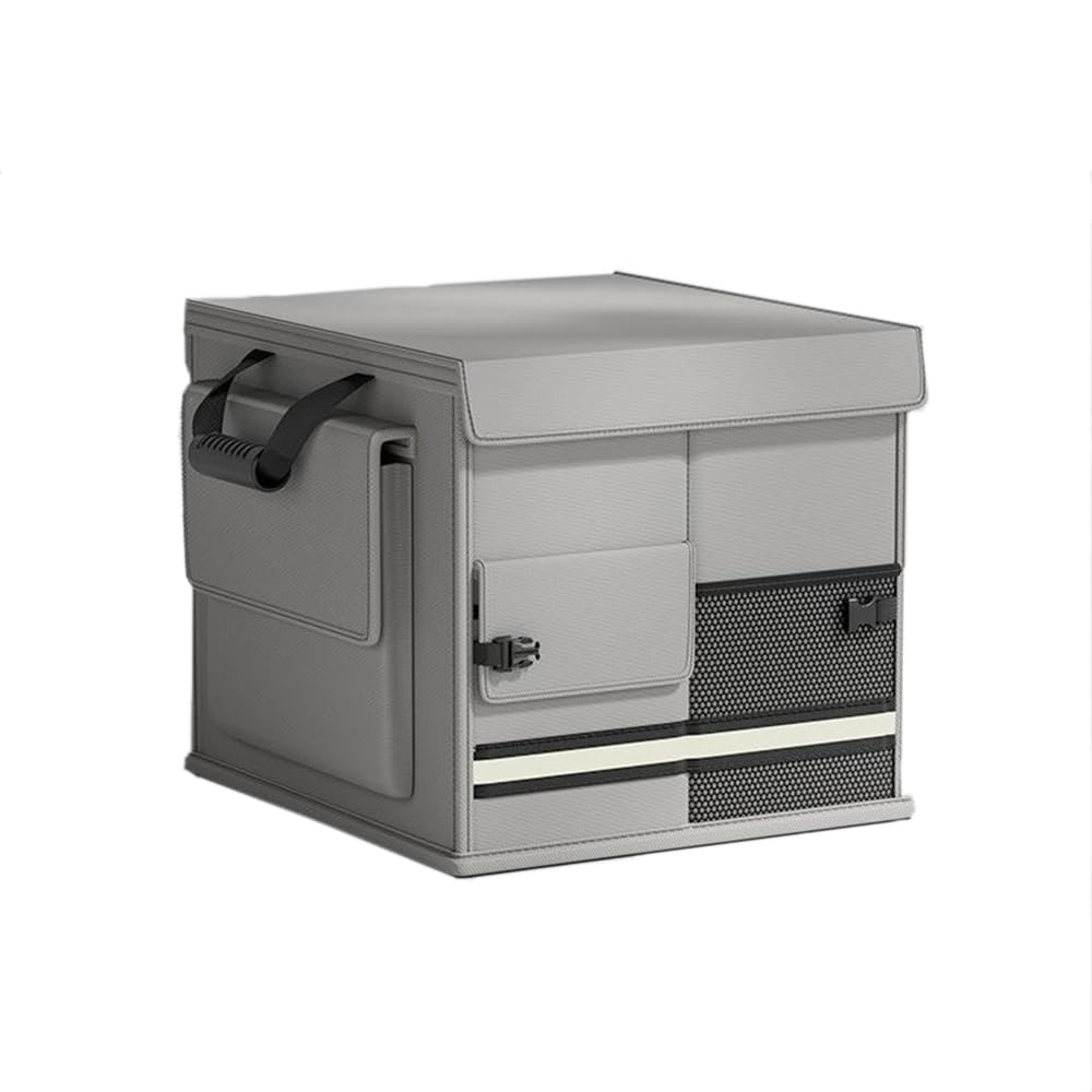 Organizador de maletero de coche, plegable, impermeable, organizador de carga multicompartimento, capacidad de 60 litros para almacenamiento automotriz y organización de vehículos