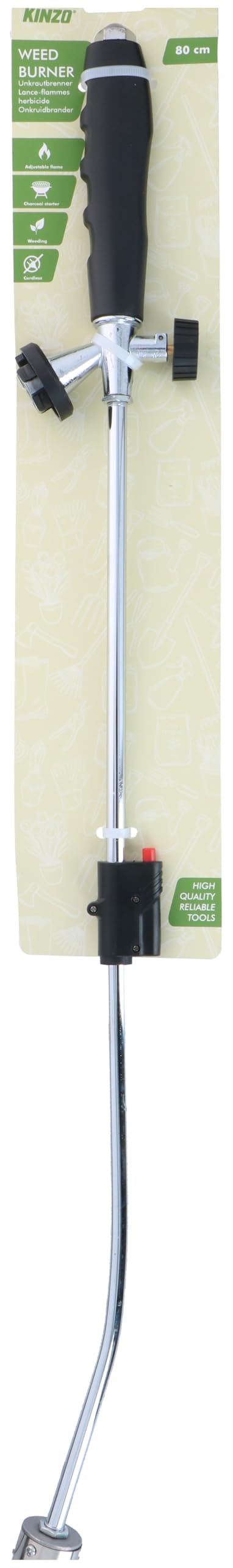 Kinzo Désherbeur thermique 80 cm - Brûleur à gaz à flamme réglable - Lance-flammes sans fil pour pierre et béton - Peut également servir d'allume-barbecue