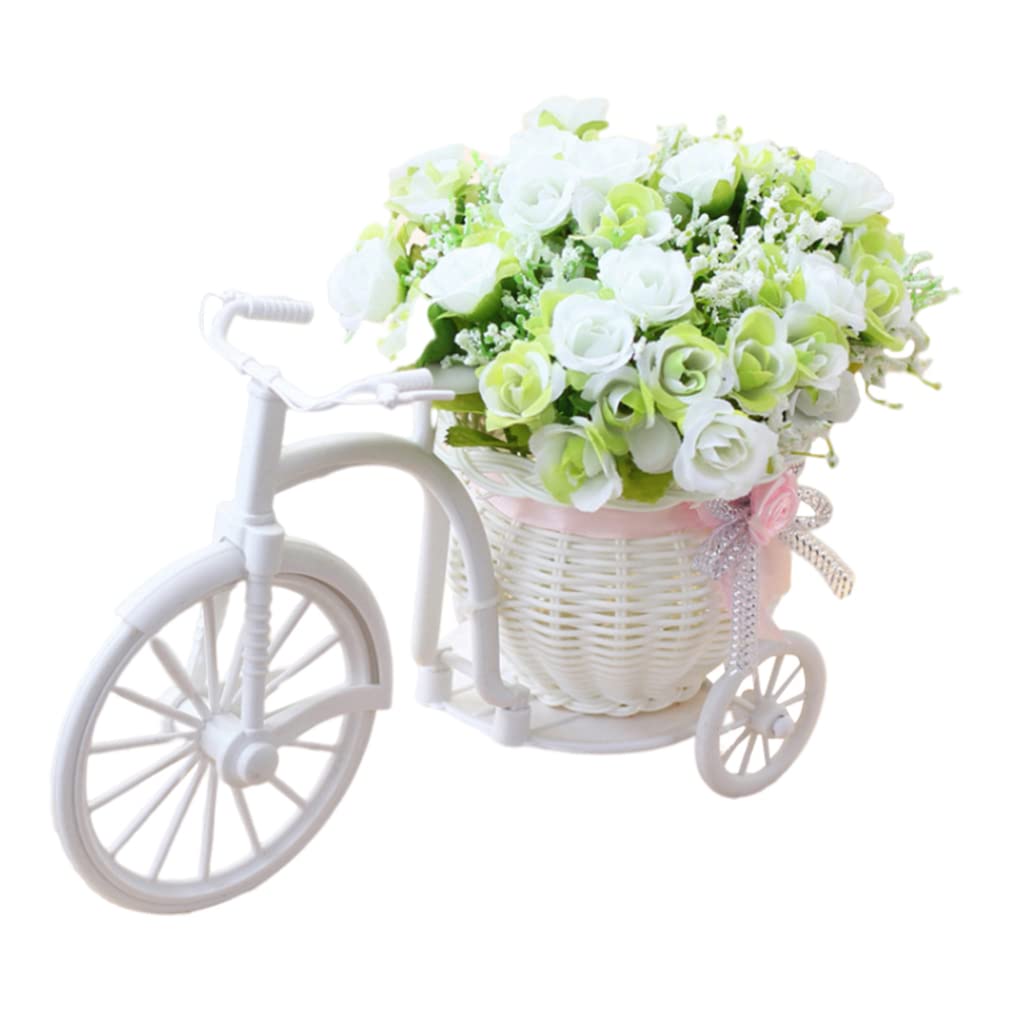 Yeaxxsqy Bicycle Artificial Flower Nostalgic Tricycle Planter Simulation Basket for Wedding Decoration