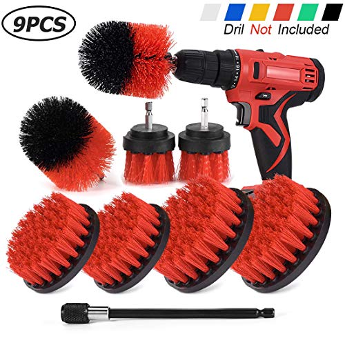 Sheildpro Drill Brush Attachment Set,Power Cleaning Scrub Brush,All Purpose Drill Brushes With Extend
