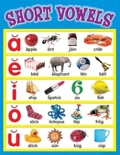 Teacher Created Resources Short Vowels Chart, Multi Color (7701)