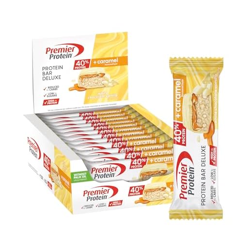 Premier Protein - Protein Bar Deluxe 40% - White Chocolate Vanilla - 12x50g - Low sugar - Low Carb - palmölfrei