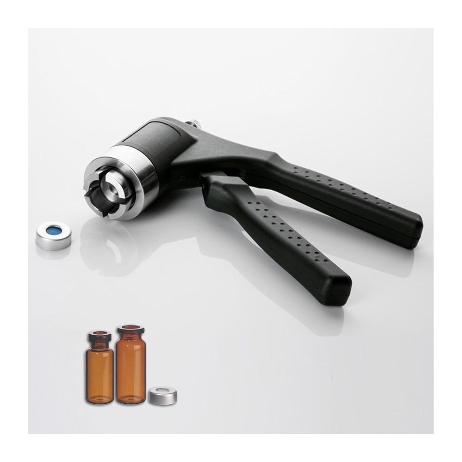 Crimpadora manual de viales para tapas abatibles de 11 mm y 20 mm, herramienta de sellado de tapas de botella de aluminio para preparación de muestras farmacéuticas de laboratorio