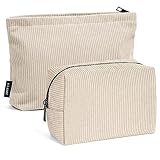 HOCHWERTIGES MATERIAL : Die Kosmetiktaschen sind aus weichem Kordmaterial gefertigt, das bequem und leicht zu reinigen ist. Der strapazierfähige und glatte Reißverschluss sorgt für einen sicheren Verschluss und gewährleistet dauerhafte Funktionalität und Schutz für Ihre Kosmetika.