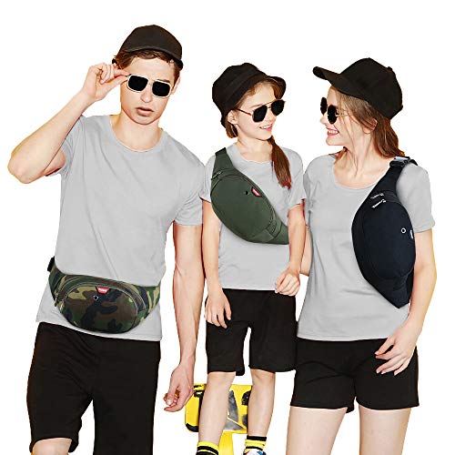 Yooluan Waterdichte Bum Heuptas 3 Zip Zakken Reizen Wandelen Outdoor Sport Bum Bag Vakantie Geld Hip Pouch pack (Zwart)