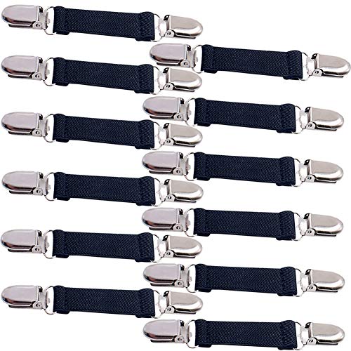 6 Pairs Winter Mitten Clips Elastic Stainless Steel Gloves Clips for Toddler, Kids, Baby and Adults