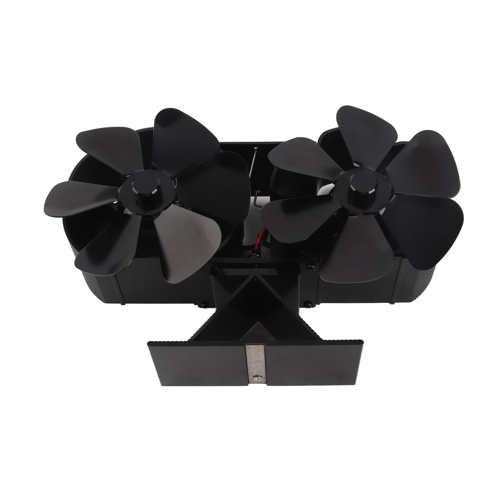 Rengue Holzofenventilator, Kaminventilator aus Aluminiumlegierung mit 6-Blatt-Doppelkopf-Design, 180 Bis 220 CFM 1400 U/min 25 DB, Wärmebetrieben für Benutzer von Holzöfen und Kaminen (Kein