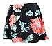 COCOSHIP Black & Pink Carnival Floral Women's Plus Size Elegant A-line Skirted Bikini Bottom Skirt Swimsuit 18(FBA)
