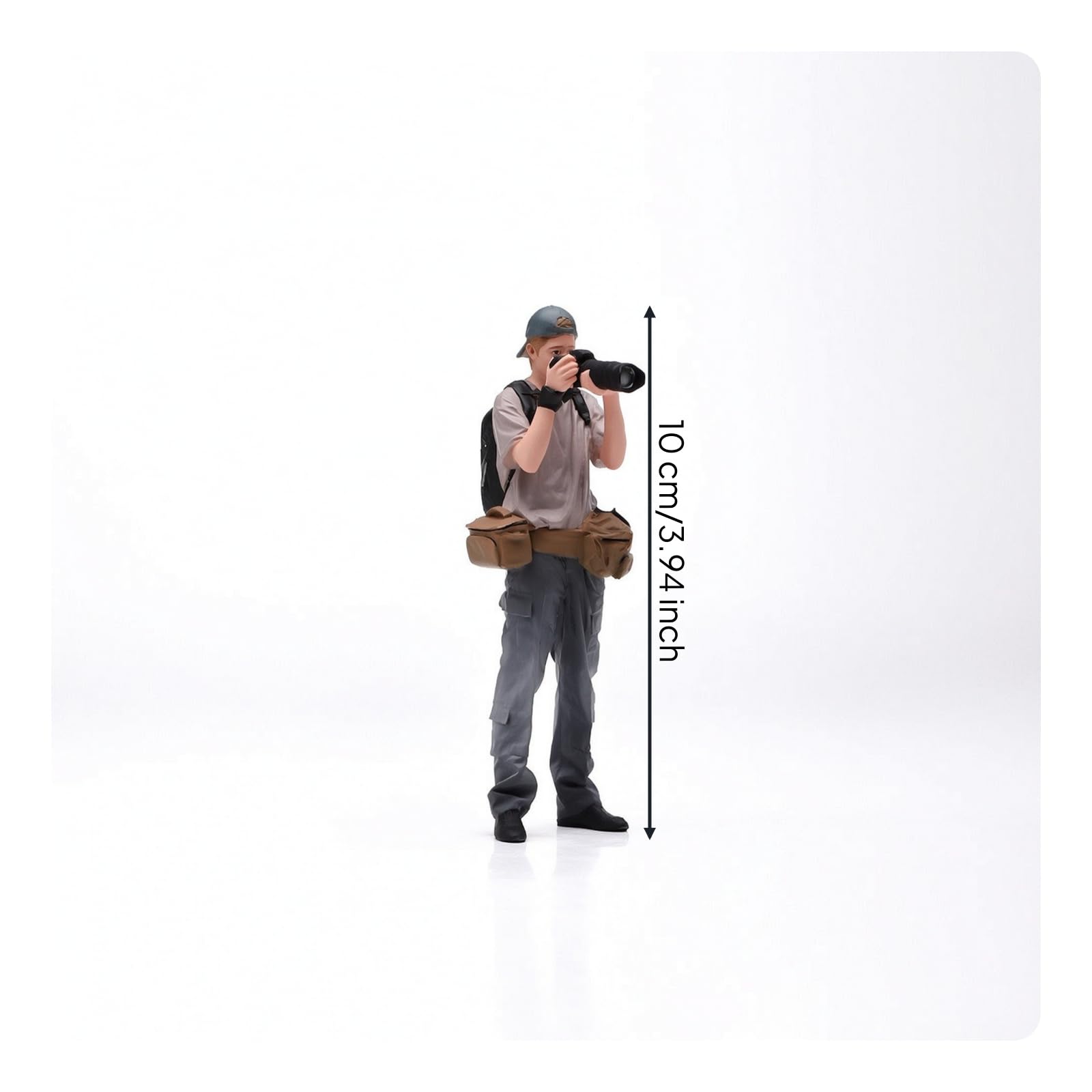harayaa Miniaturfigur Figur Modell Resin Sammlerfigur Diorama Zubehör Detailreich mit Rucksack Taschen Gesichtszügen Handbemalt für Miniaturlandschaft, 1/18