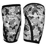 GORILLA SQUAD エルボースリーブ【フォームの安定をサポート】筋トレ 肘サポーター 左右セット ウエイトトレーニング ウェイトリフティング (M, グレーカモ)
