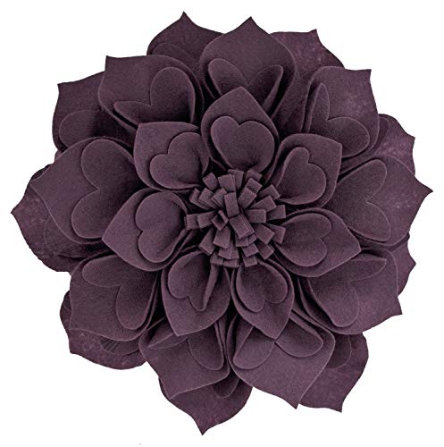 Fennco Styles Handmade 3D Heart-Shaped Petals Flower Decorative Throw Pillow Cover Only - 16