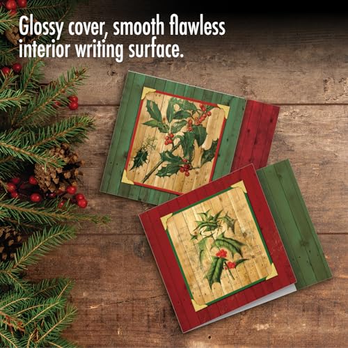 Image of Best Card Co 10 Christmas Boxed Cards Holly Berry MQ5549XSG-B1x10