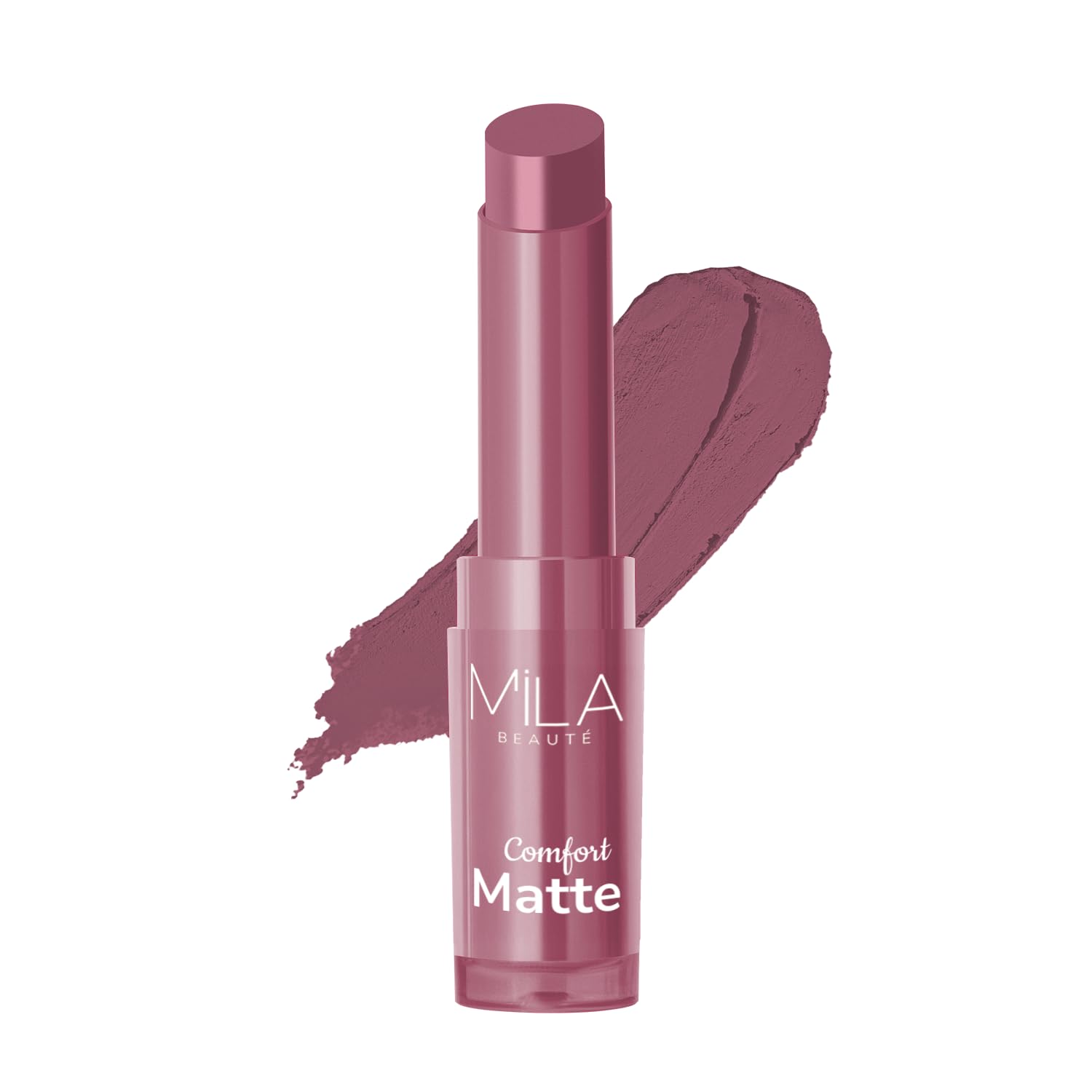 Mila Beauté Creamy Comfort Matte Long-Lasting Lipstick for Women | Highly Pigmented & Hydrating Lipstick with Jojoba | Single Swipe Application | Suitable for Indian Skin Tones - MAUVE NUDE-image-19