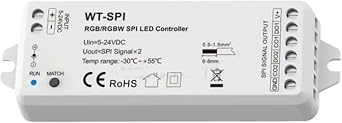 5V-24VDC 2.4G 2-in-1 SPI controller WT-SPI is suitable for WS2811 WS2812 WS2815 UCS1903 pixel LED light stripWT-SPI Controller