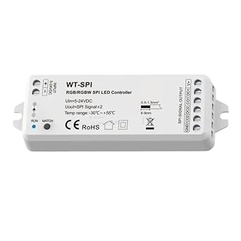 5V-24VDC 2.4G 2-in-1 SPI Controller WT-SPI is Suitable for WS2811 WS2812 WS2815 UCS1903 Pixel LED Light StripWT-SPI Controller