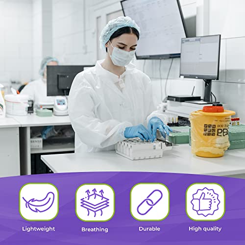 Jaquetas descartáveis de laboratório AMZ para adultos, GG. Pacote com 10 jalecos descartáveis branco