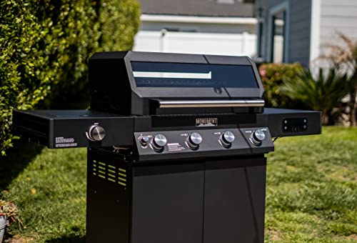 Image of Monument Grills Denali Series, Denali 425 4-Burner Liquid Propane Gas Smart BBQ Grill Stainless Steel with BBQ Cover (2 items)
