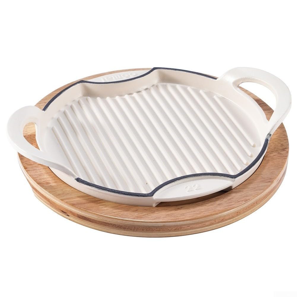 Padella rotonda con vassoio in legno incluso (28 cm)