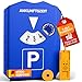 Produktbild PURAHELP® 5-in-1 Parkscheibe inkl. Einkaufswagenchip, Reifenprofilmesser und Eiskratzer (StVO konform) - Parkuhr Auto und Motorrad - Parkkarte - Parking disc