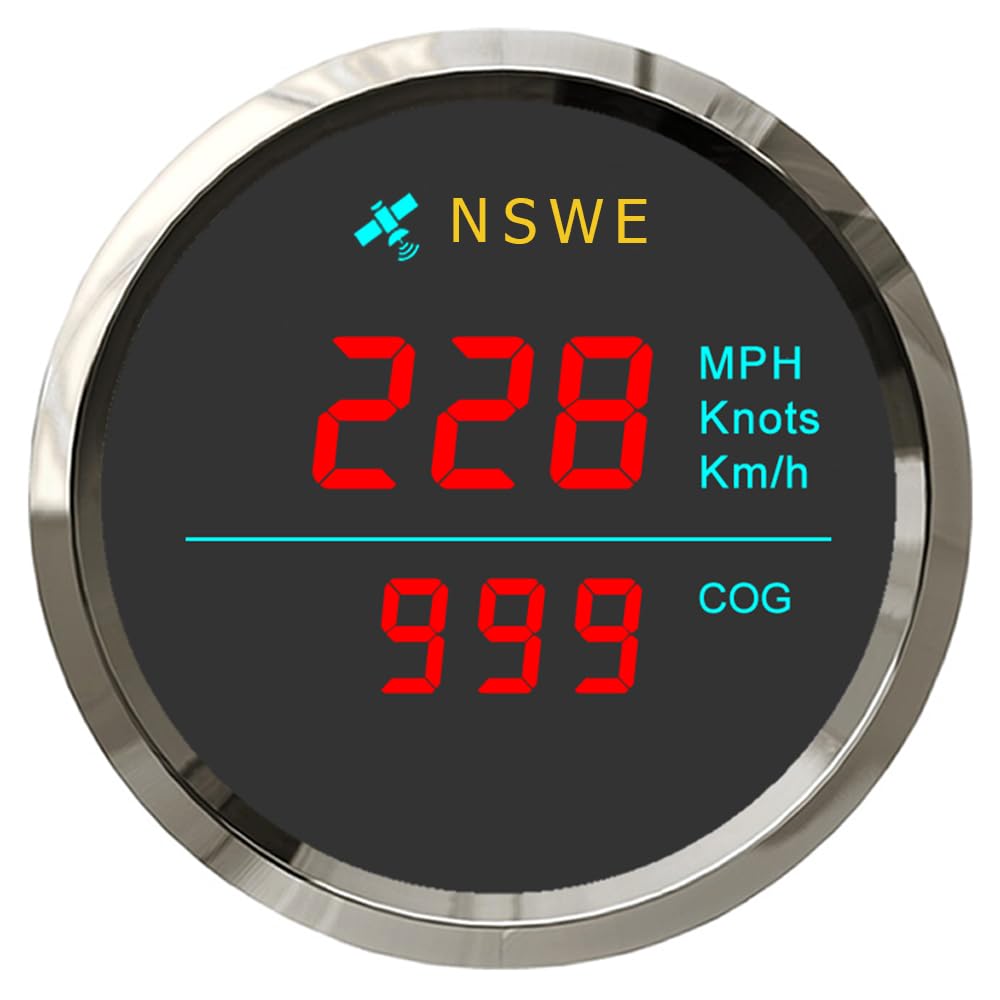 ELING 52mm GPS Speedometer 0-999 km/h Knots mph with Compass with Backlight for Boats Vessels Yachts 12V 24V — image 1