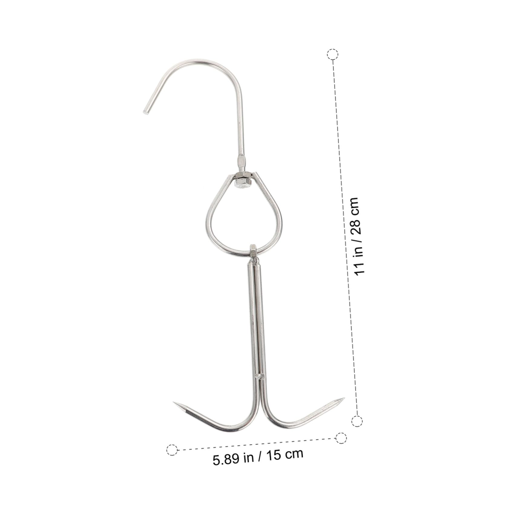 2pezzi Ganci in Acciaio Resistente Ganci Per Prosciutti e Pancetta Per Agnello Arrosto Design Due Punte Antiruggine Per Appendere e Grigliare Carne