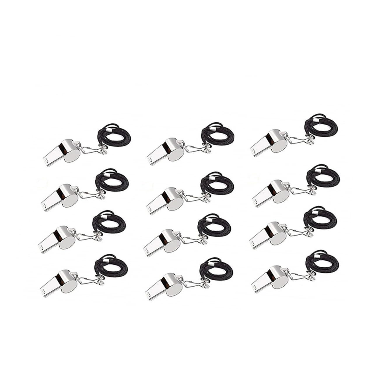 Happyyami 12Pcs Sturdy Referee Whistles with Lanyard for Athletes Football Basketball Soccer Emergency Situations Loud Crisp Sound