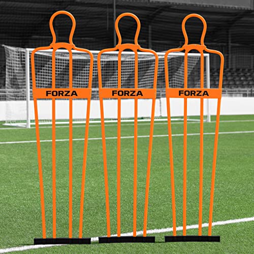 FORZA 6ft Airflow Soccer Mannequins - Free Kick Dummies | Soccer Training Equipment (Without Bases, Orange, Pack of 3)