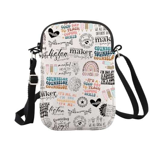 WCGXKO School Counselor Crossbody Bag Bundle Counselor Quote Inspired Gift Counselor Appreciation Gift