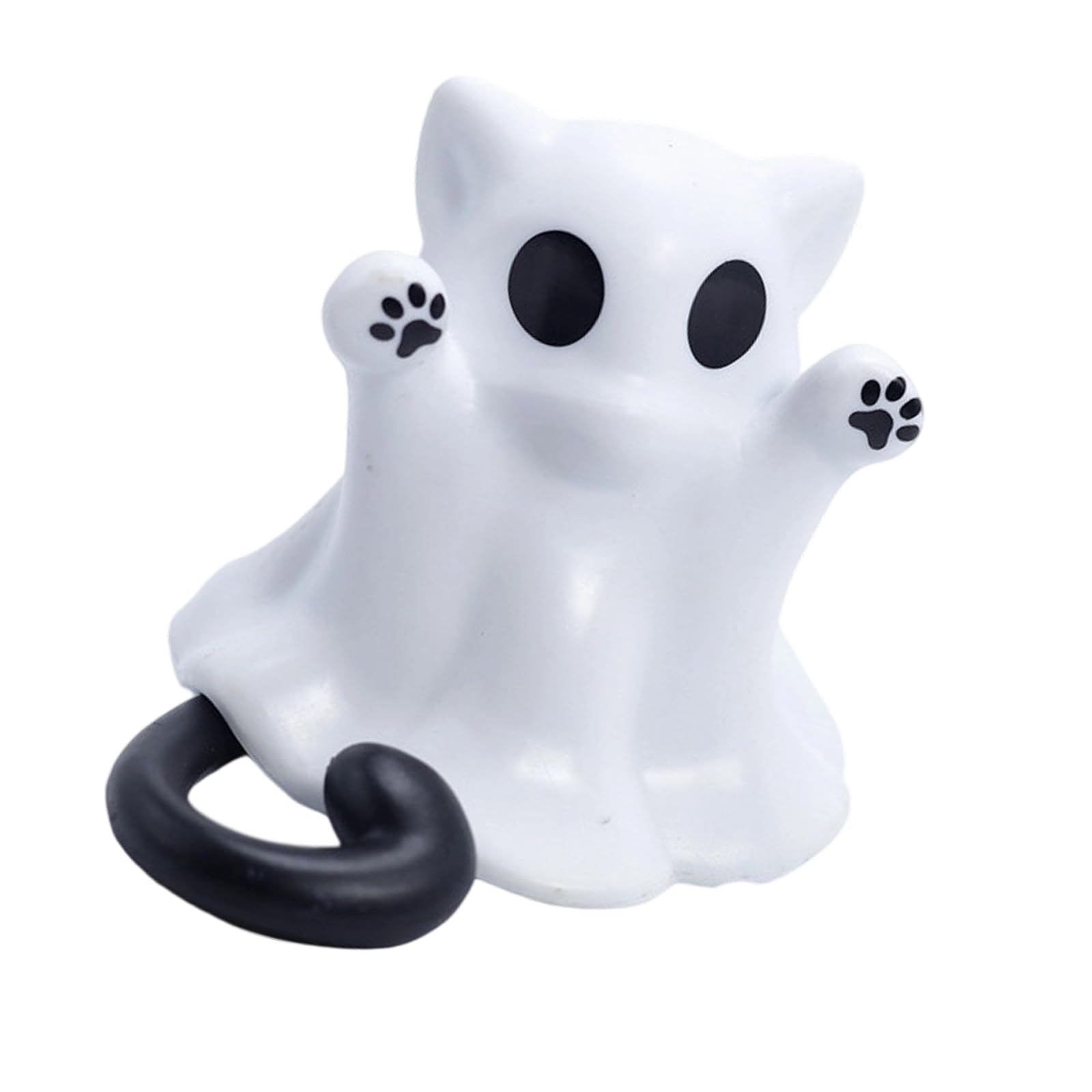 Msioytog Halloween Ghostly Kitten Toy Doll Waterproof PVC Kitten Figurine Desktop Ornament for Tabletop Mantels Garden Display Plush Toy Decoration
