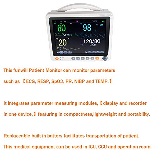 funwill Portable 12.1 inch Monitor, Multi-Parameter, Touch Screen, Vital Signs（Shipping by DHL/UPS） - Thumbnail 5